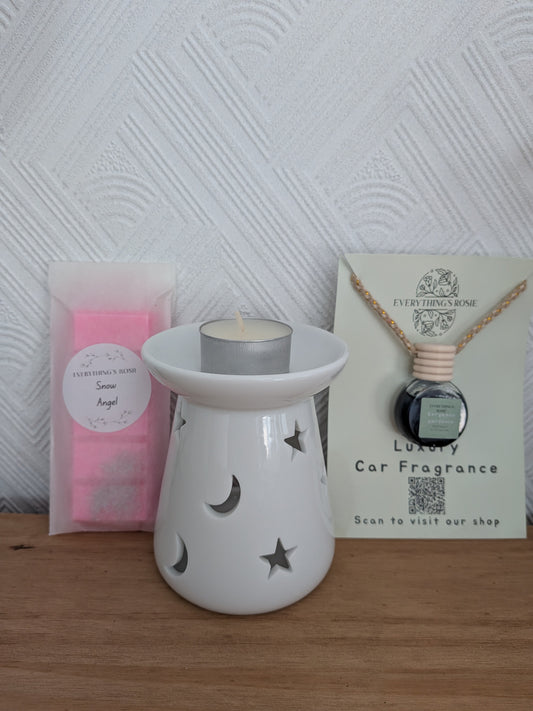 ✨ £15 Burner, wax & car fragrance bundle ( suprise scents ) gift wrapped✨